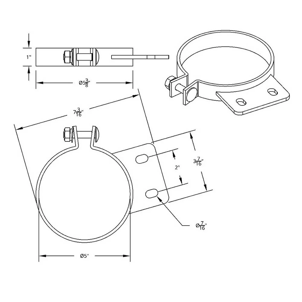 5" Peterbilt Chrome Exhaust Clamp - Image 3