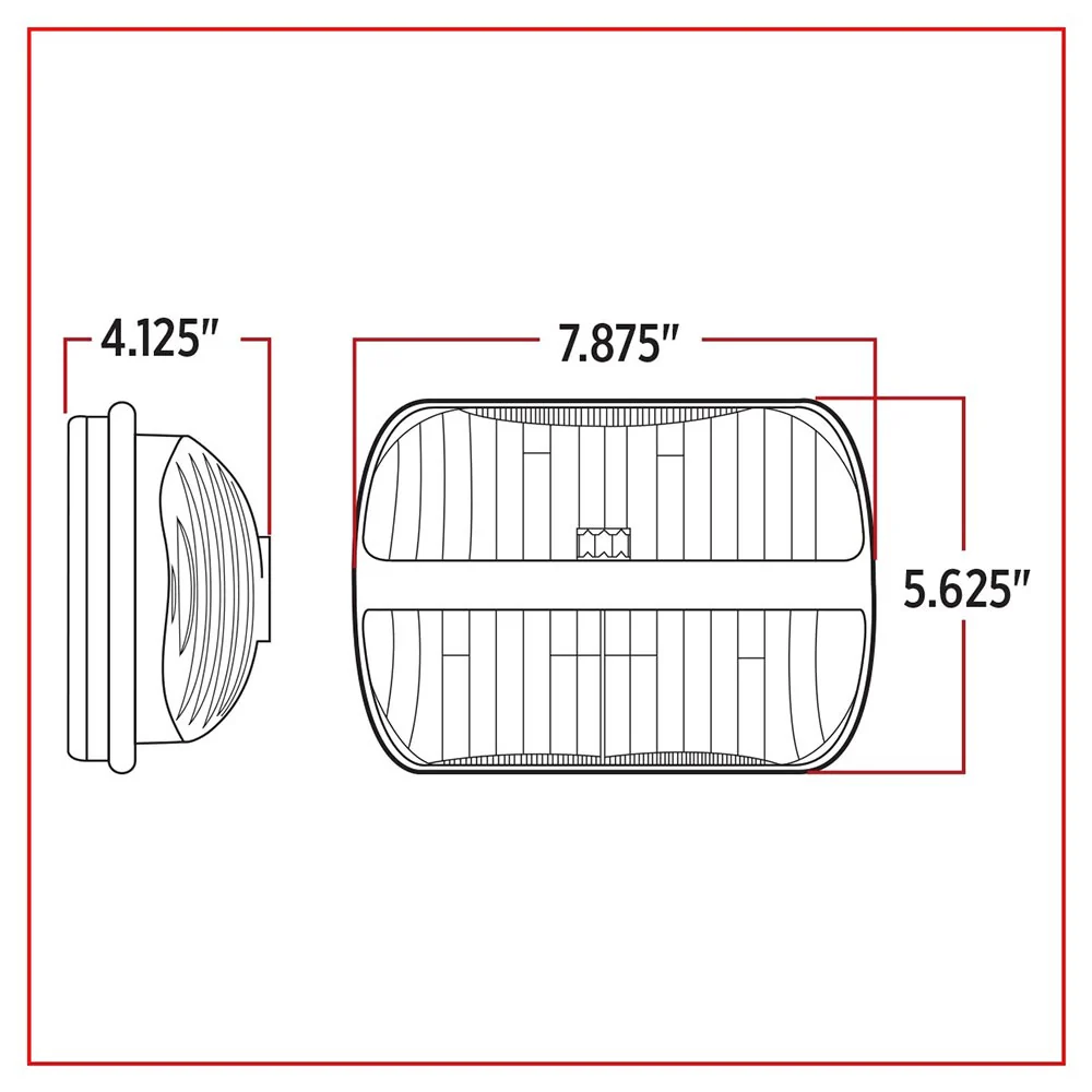5" x 7" LED High and Low Beam Chrome Headlight - Image 4