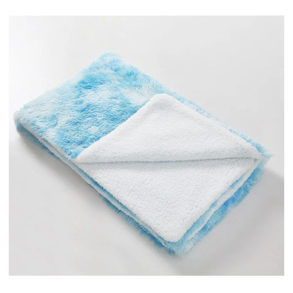 50" x 70" Hooded Sherpa Blue Sky Wearable Throw - Image 4