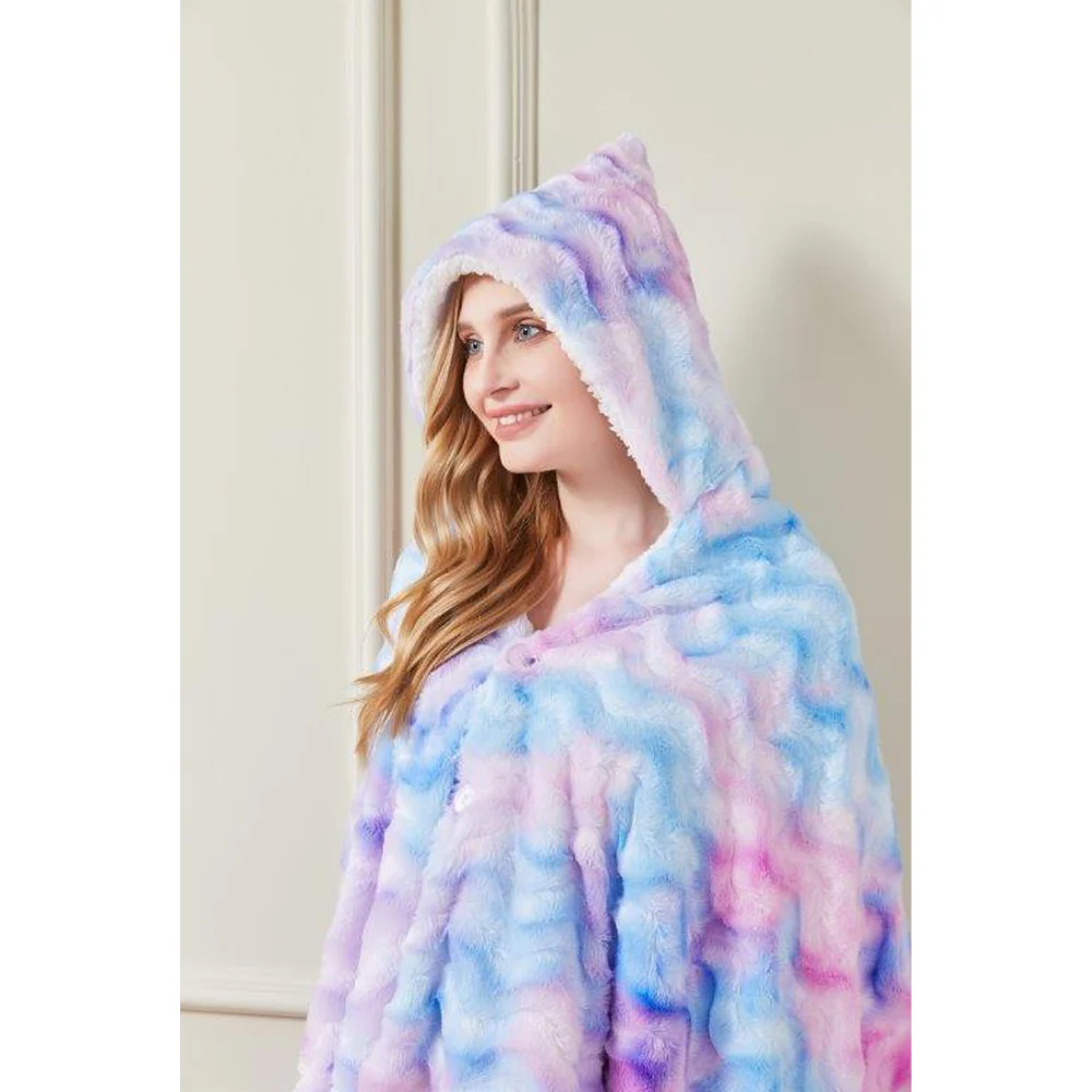 50" x 70" Hooded Sherpa Galaxy Wearable Throw - Image 2
