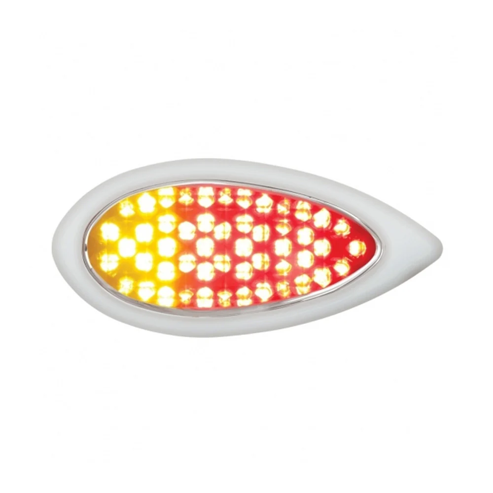 51 Amber, Red LEDs Duo Auxiliary Utility Clear Lens w/ Bezel