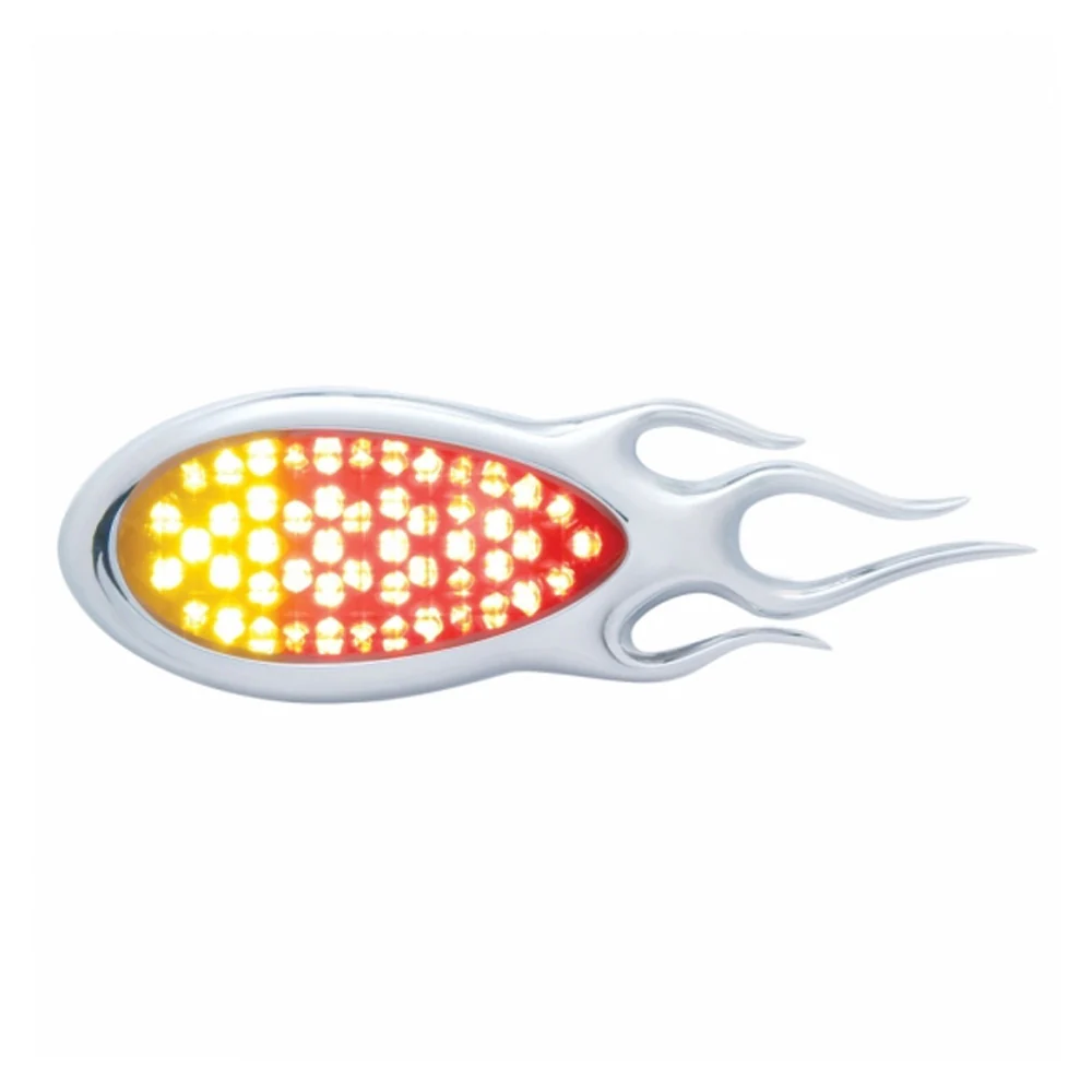 51 Amber, Red LEDs Duo Auxiliary Utility Clear Lens w/ Inferno Bezel