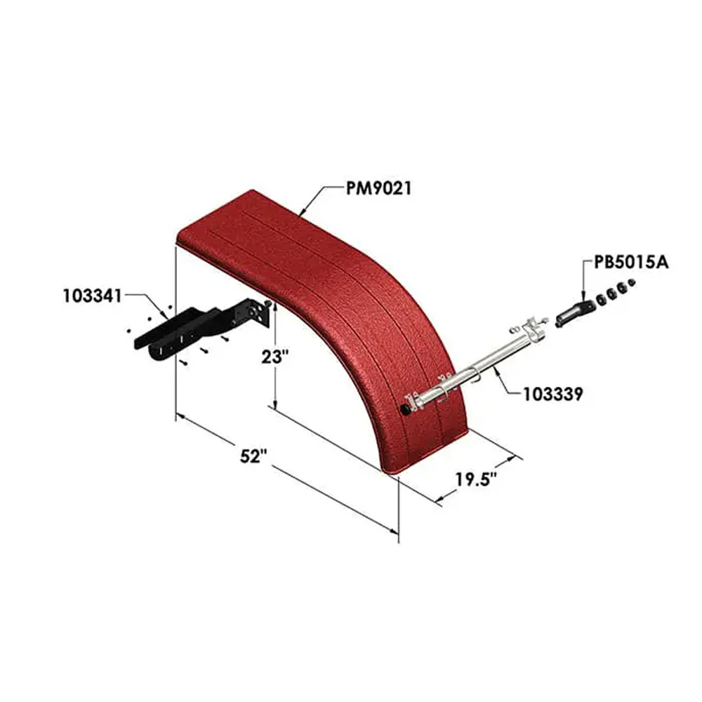 52" Super Single Black Poly MIN9070 Fender - Image 2