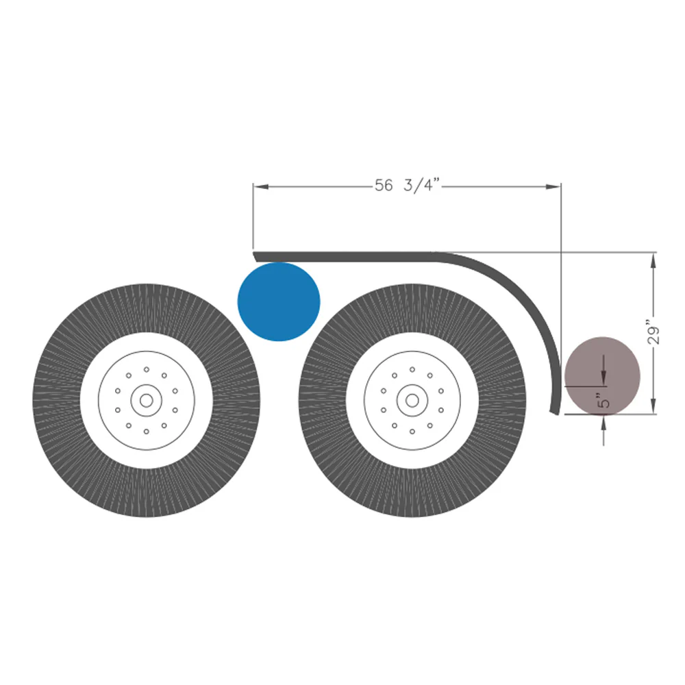 56-3/4" Stainless Steel Half Tandem Deep Drop Fenders - Image 2