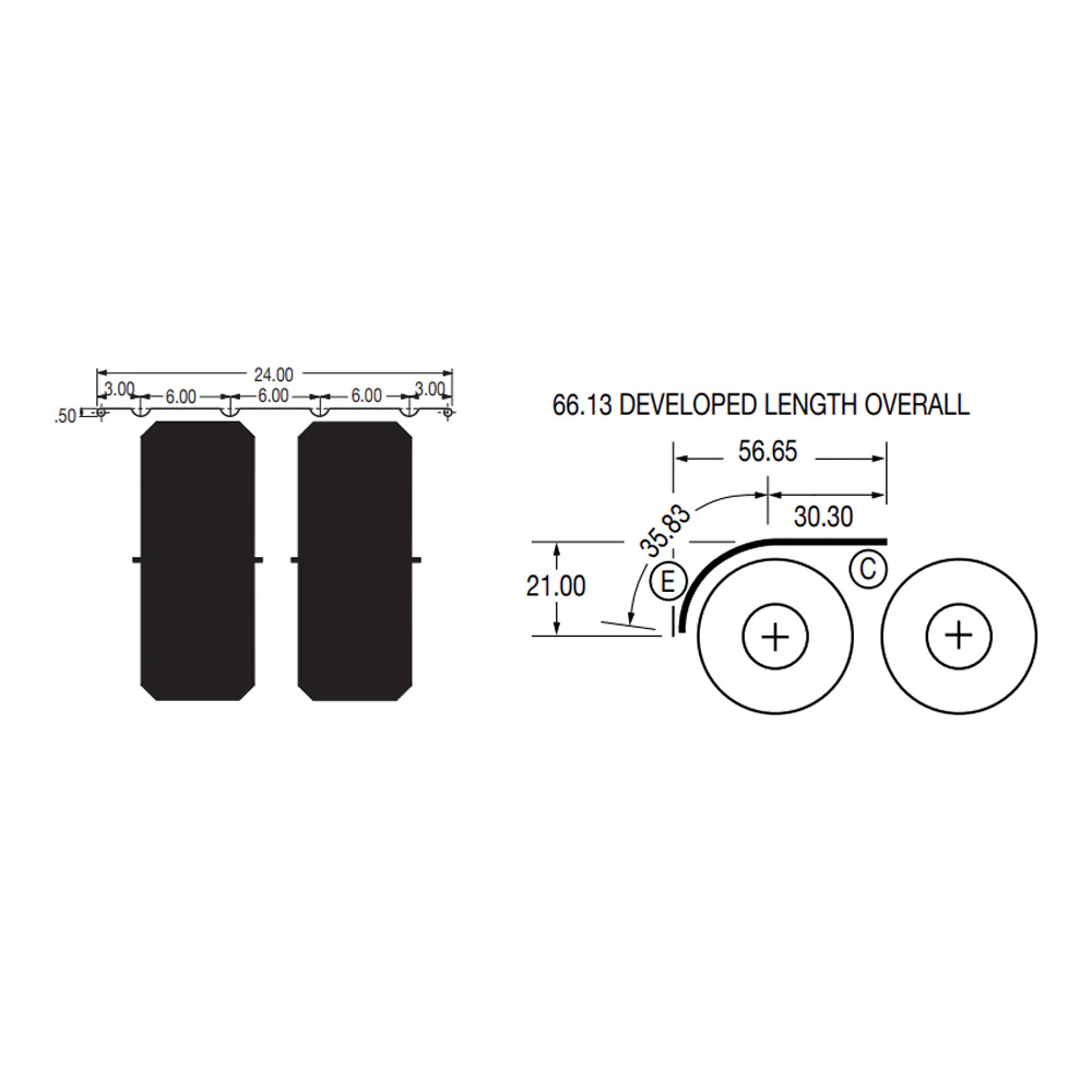 57" Spray Master Classic Stainless Steel Ribbed Half Fenders - Image 2