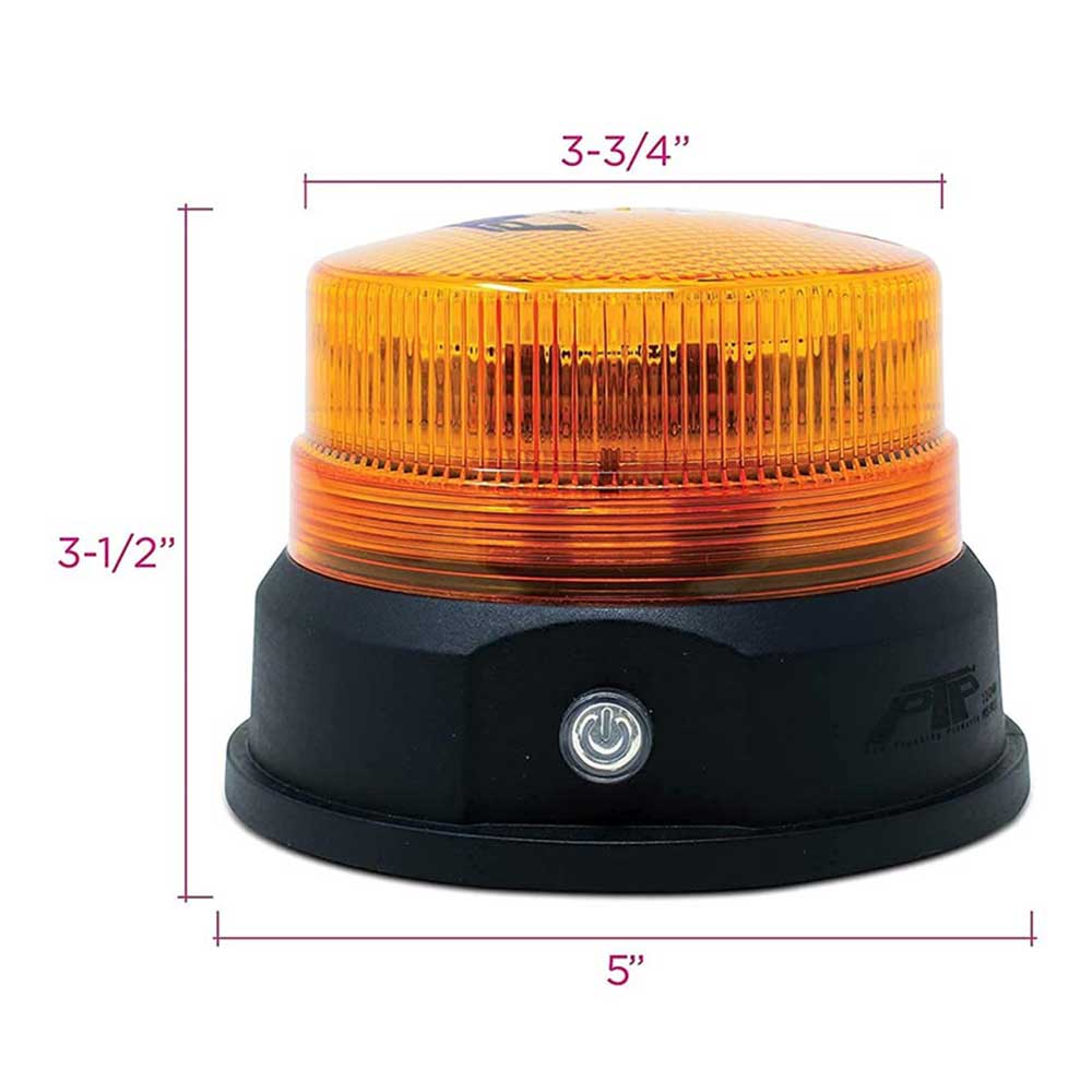 5"D High Power 24 Amber LED Magnet Mounted and Battery Operated Rechargeable Light Beacon - Image 3