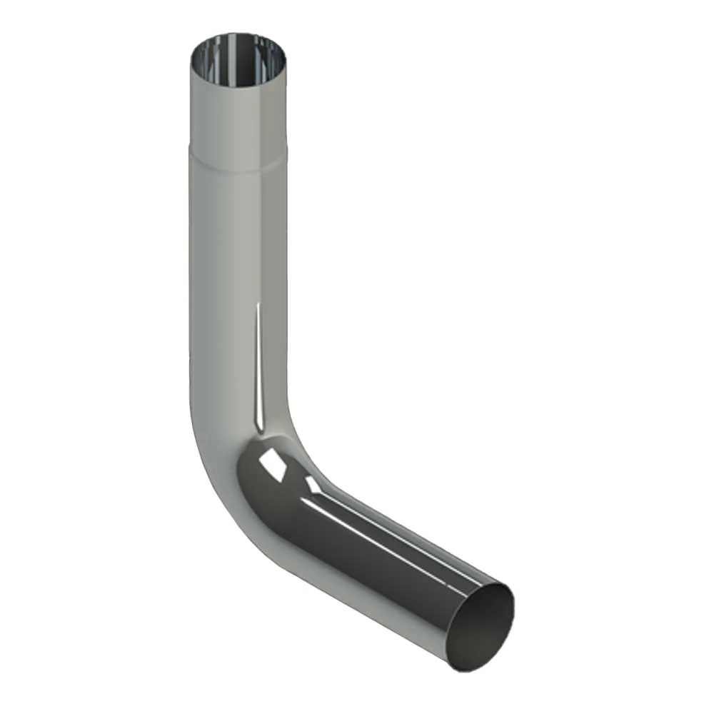 5"D x 14"L x 14"R 90 Degree Chrome Elbow with Plain End