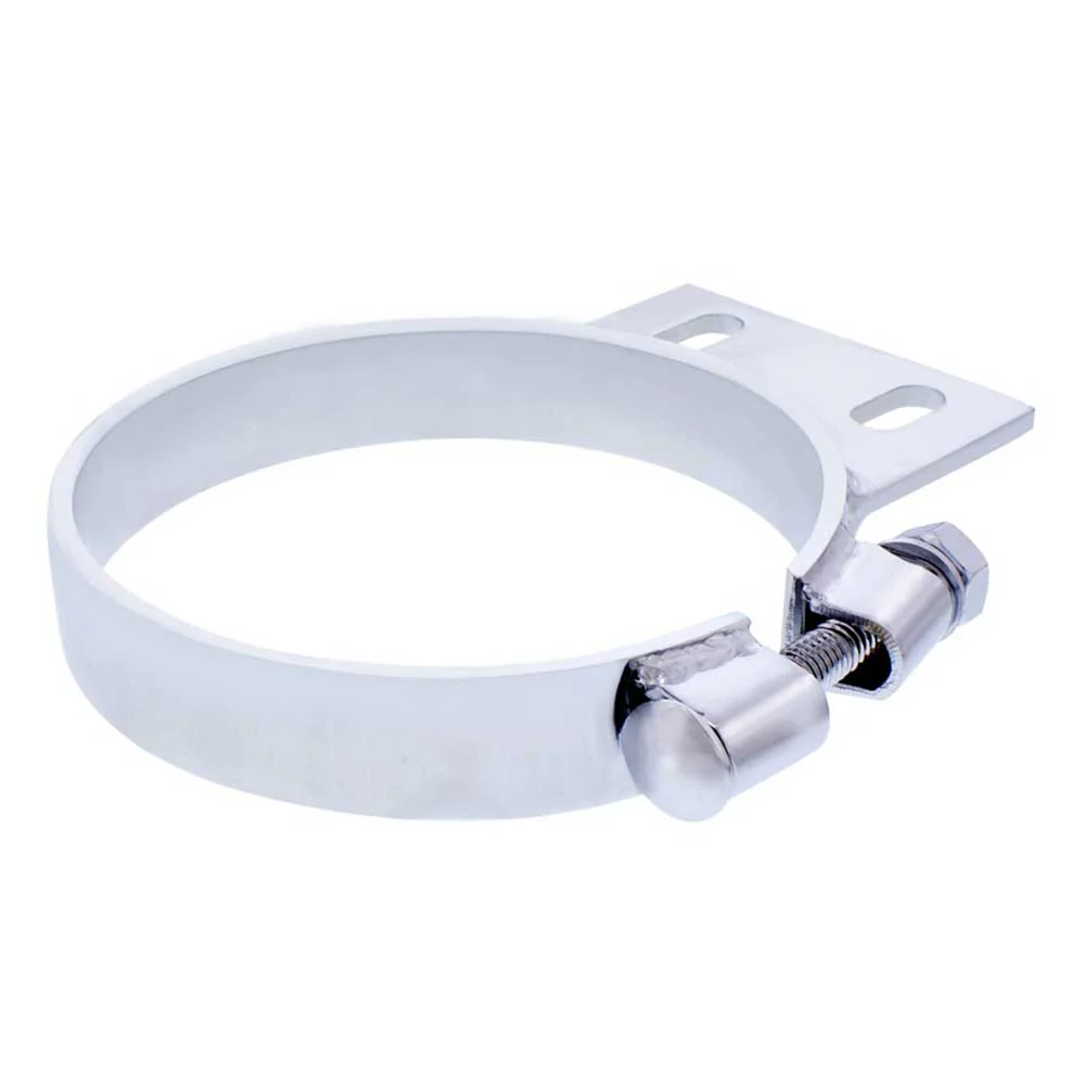 5"D x 1"W Peterbilt Chrome Exhaust Clamp - Image 2