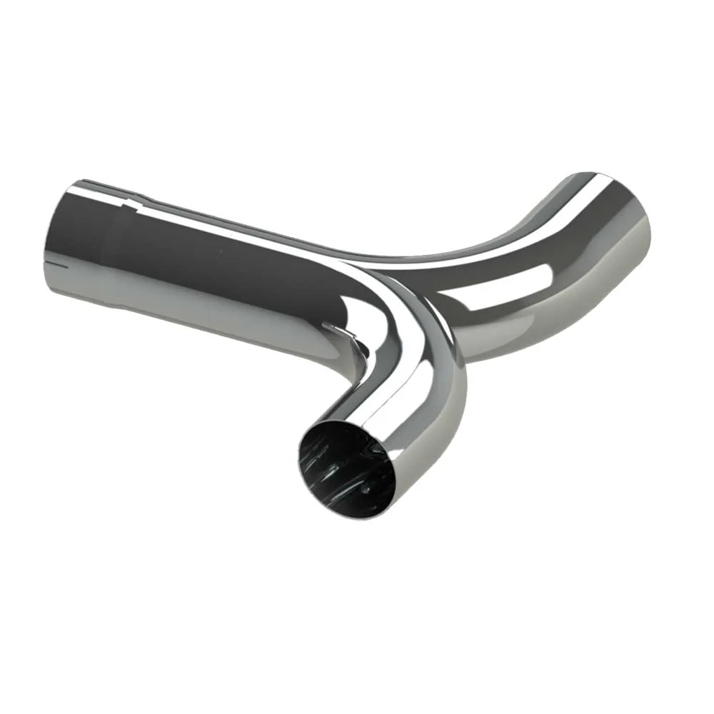5"ID, 5"OD X 24"W Chrome Plated Steel Y-Pipe