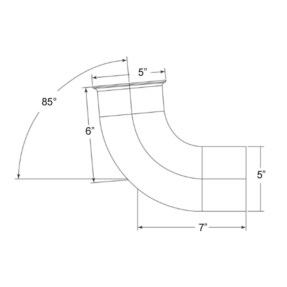 5"OD 85 Degree Aluminized Elbow - Image 3