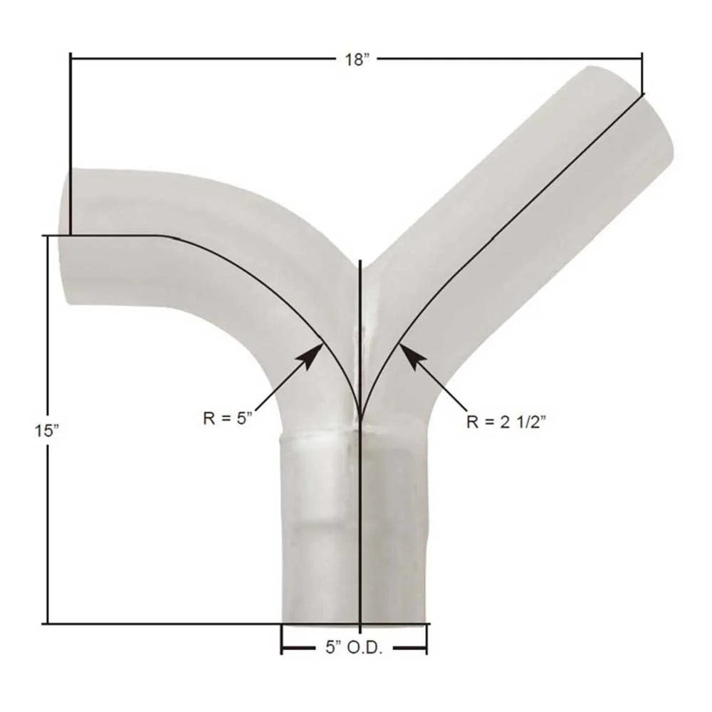5"OD Kenworth W900B, W900L, T600, T800 Y Divider, K180-18028 - Image 2