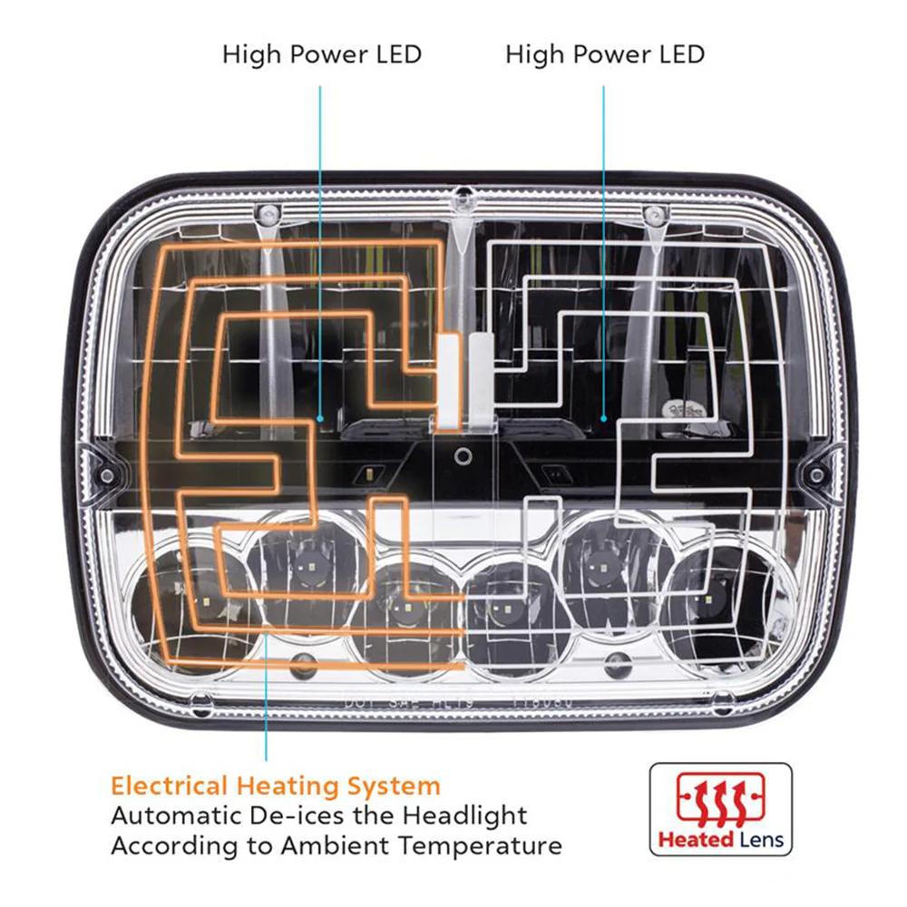 5"x7" Heated LED Headlight - Image 2