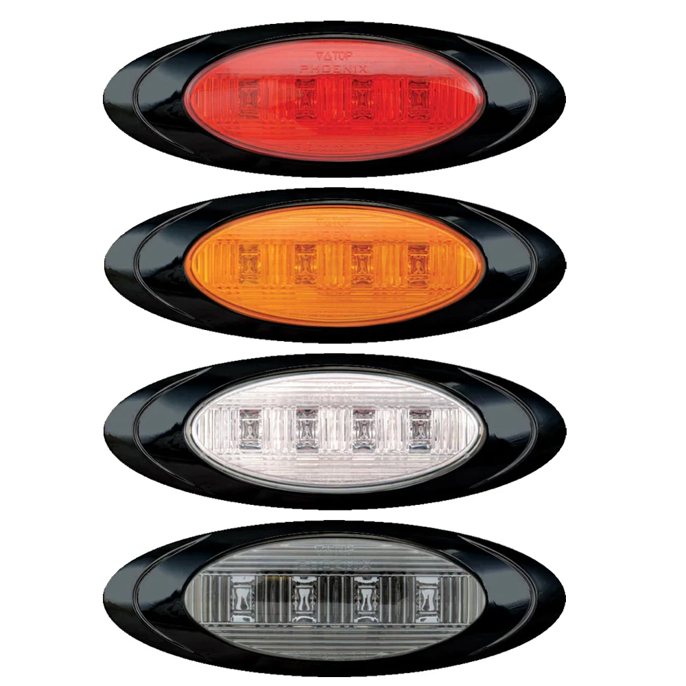 6-5/8" 4 LED Magnum 1 Marker Light with Black Bezel