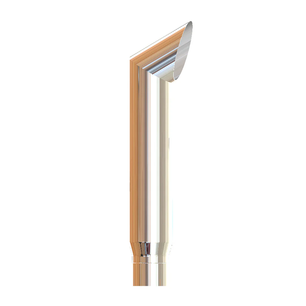 6"-5"D x 36"L Chrome Brute Top Stack Expanded End