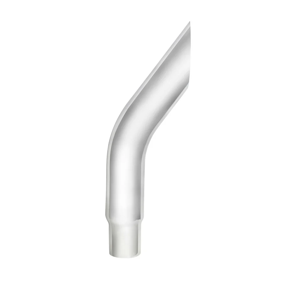 6"-5"D x 36"L Chrome Bull Horn Top Stack Plain End