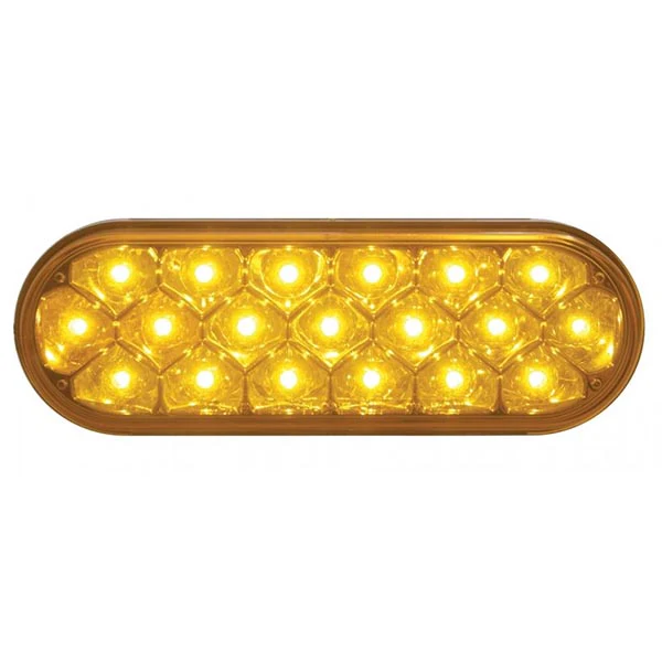 6" Amber 19 LED Reflector Oval Turn Signal Light