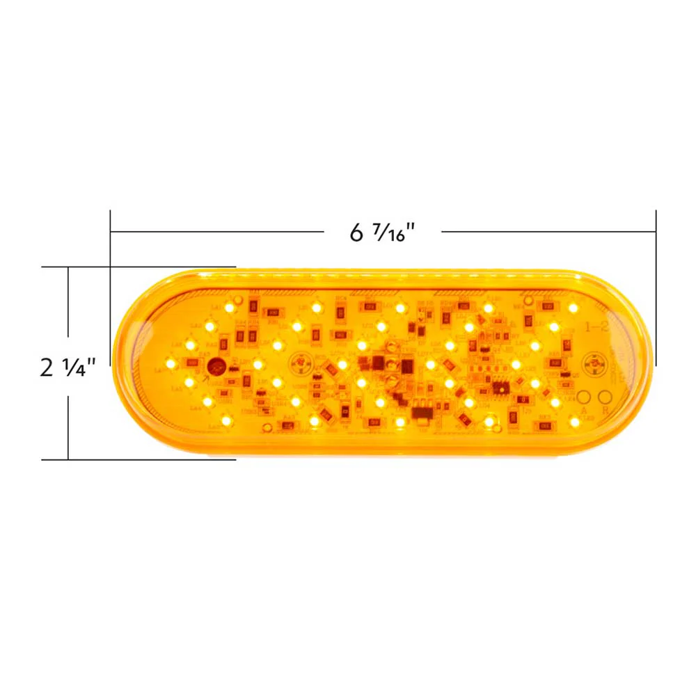 6" Amber 35 LED Oval Sequential Turn Signal Light - Image 2