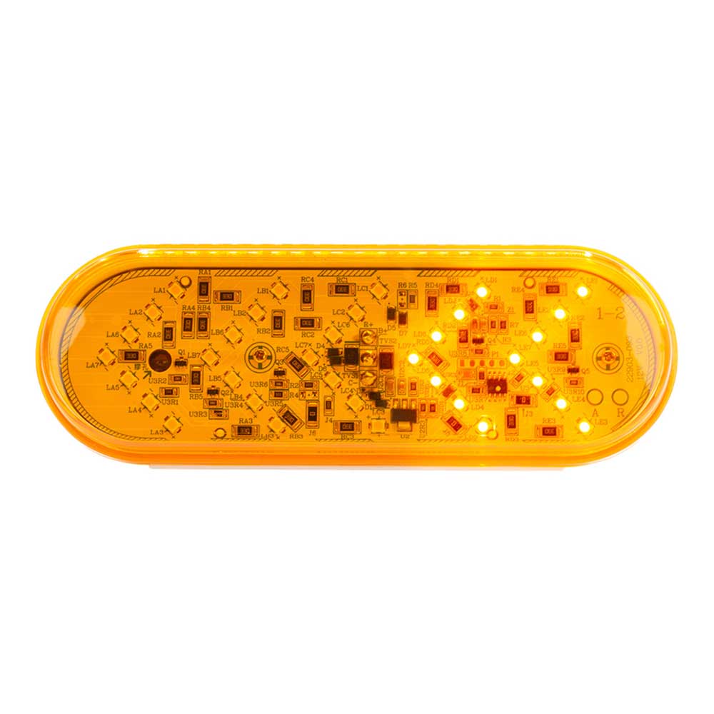 6" Amber 35 LED Oval Sequential Turn Signal Light - Image 5