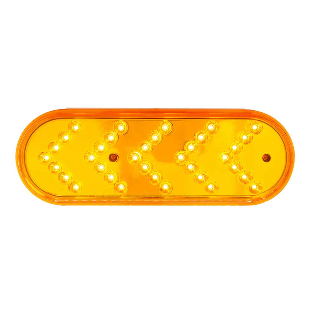 6" Amber 35 LED Reflector Oval Sequential Turn Signal Light