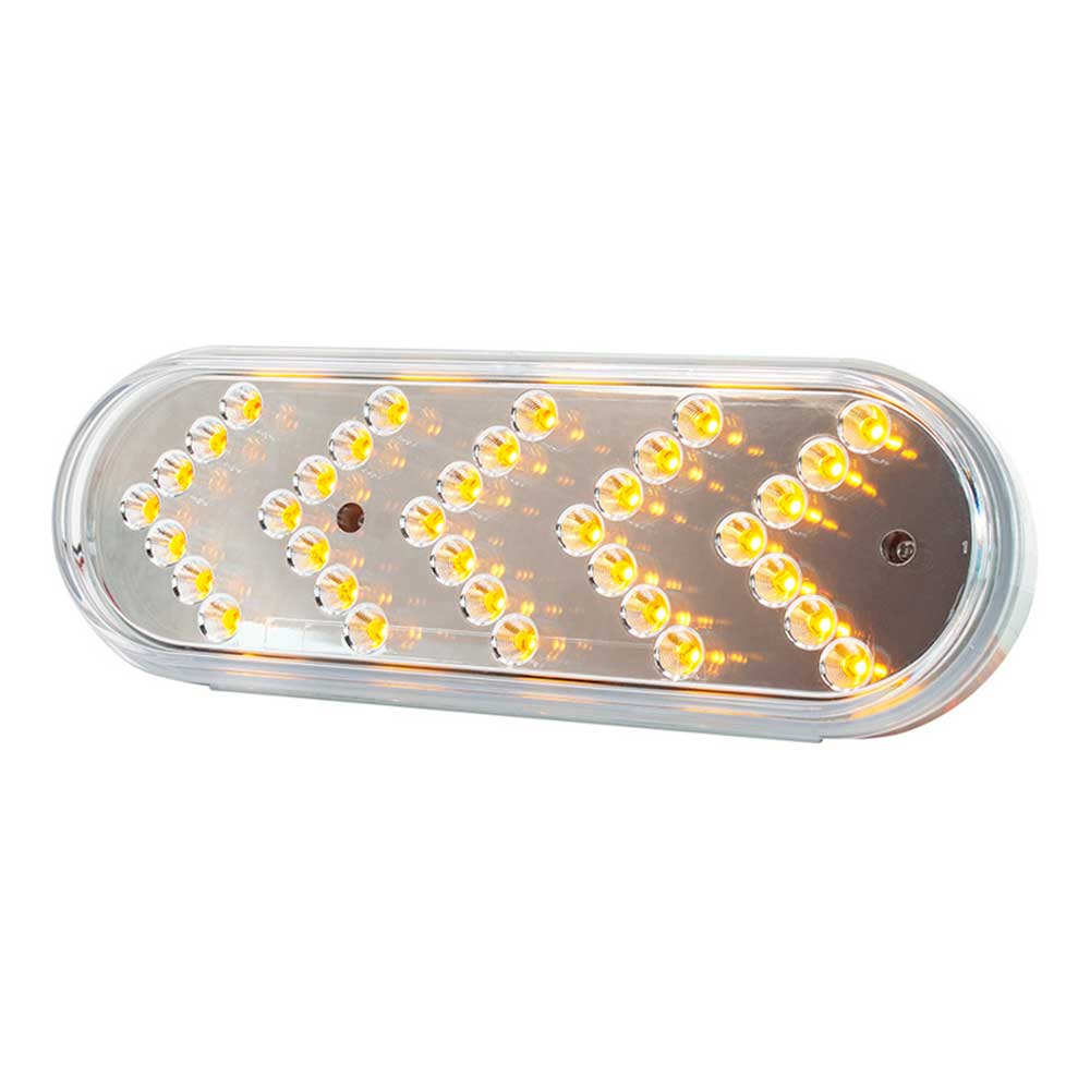 6" Amber 35 LED Reflector Oval Sequential Turn Signal Light - Image 5