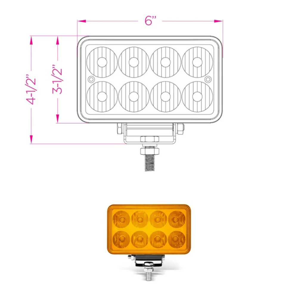 6" Amber Fog Light - Image 6