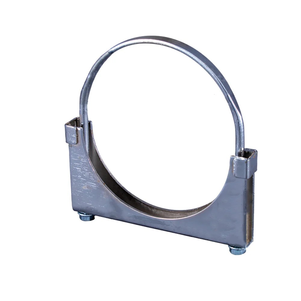 6" Chrome Closed Double Saddle Clamp with Flat Bolt
