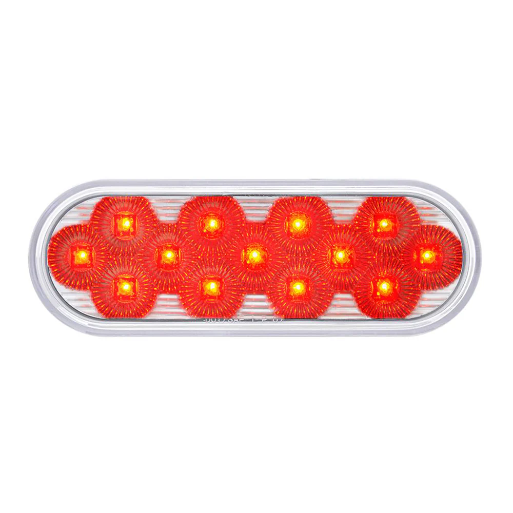 6" Oval Double Red/Amber Stop/Tail/Turn and Warning Fury LED Light - Image 2