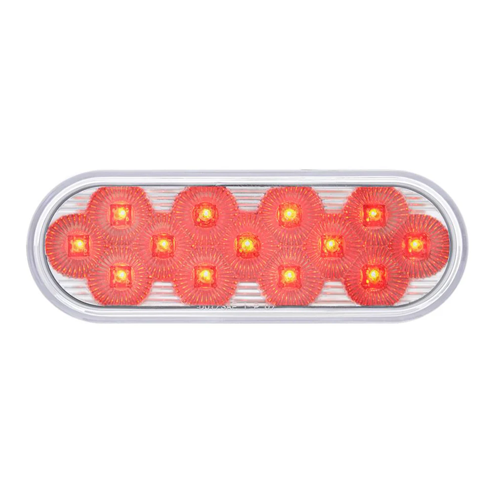 6" Oval Double Red/Amber Stop/Tail/Turn and Warning Fury LED Light - Image 3