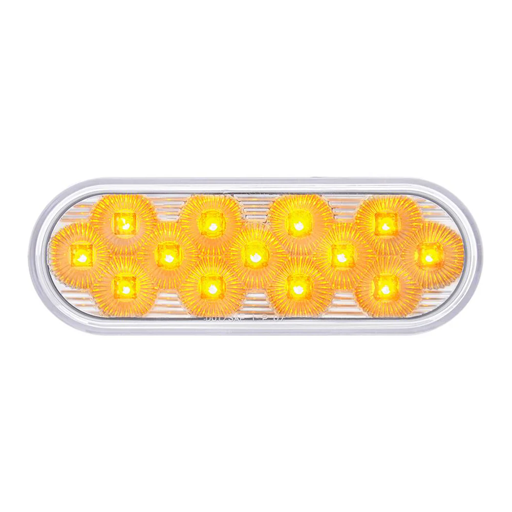 6" Oval Double Red/Amber Stop/Tail/Turn and Warning Fury LED Light - Image 4
