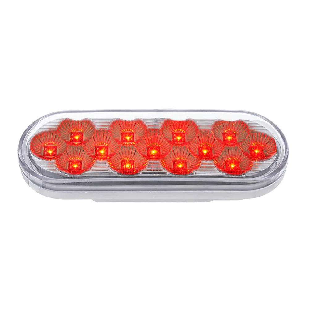 6" Oval Double Red/Amber Stop/Tail/Turn and Warning Fury LED Light - Image 6