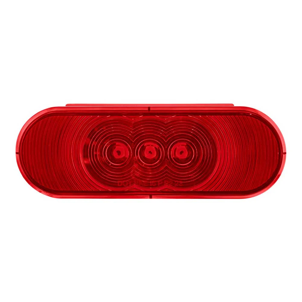 6" Red Oval 3 LED Stop, Turn & Tail Light - Image 2
