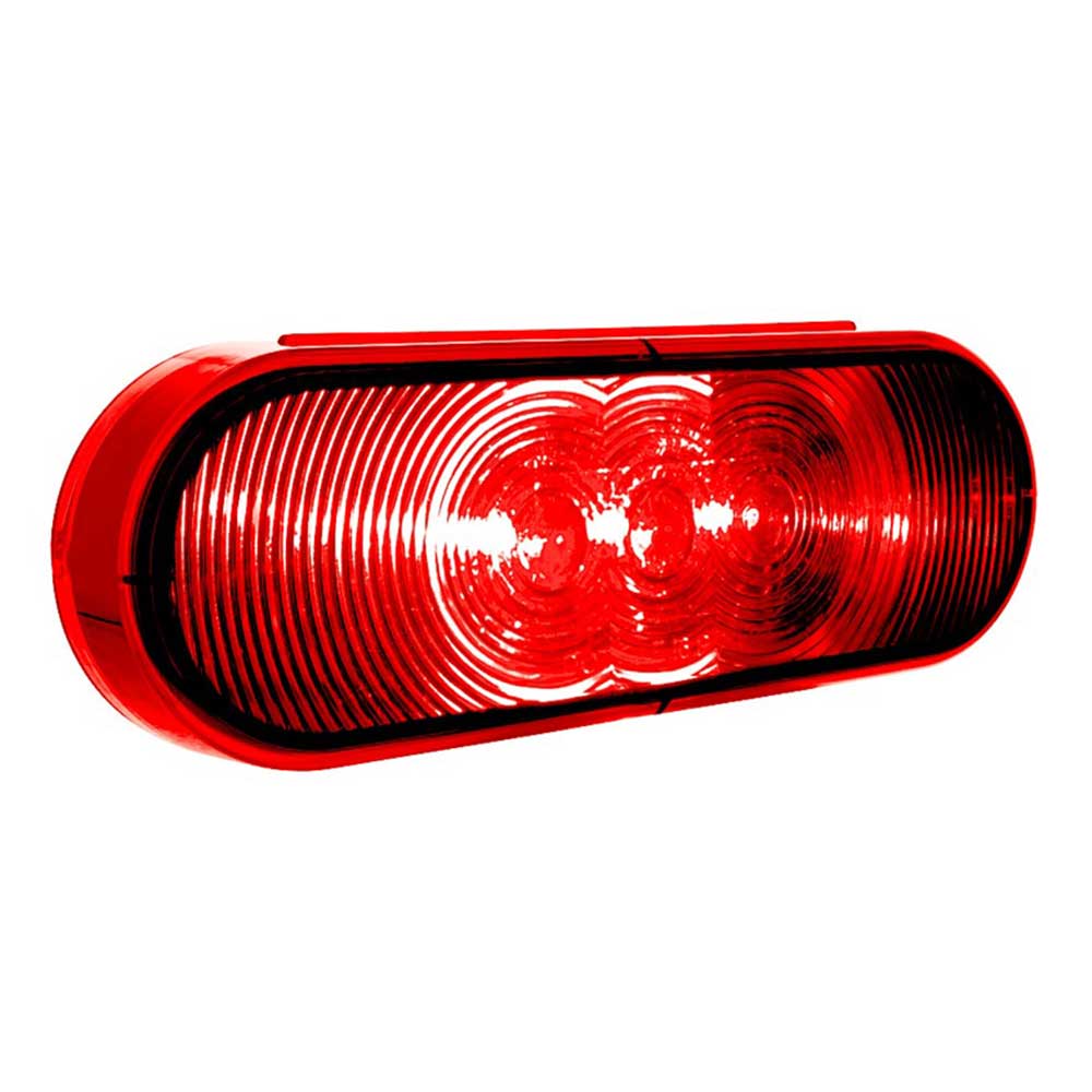 6" Red Oval 3 LED Stop, Turn & Tail Light - Image 3