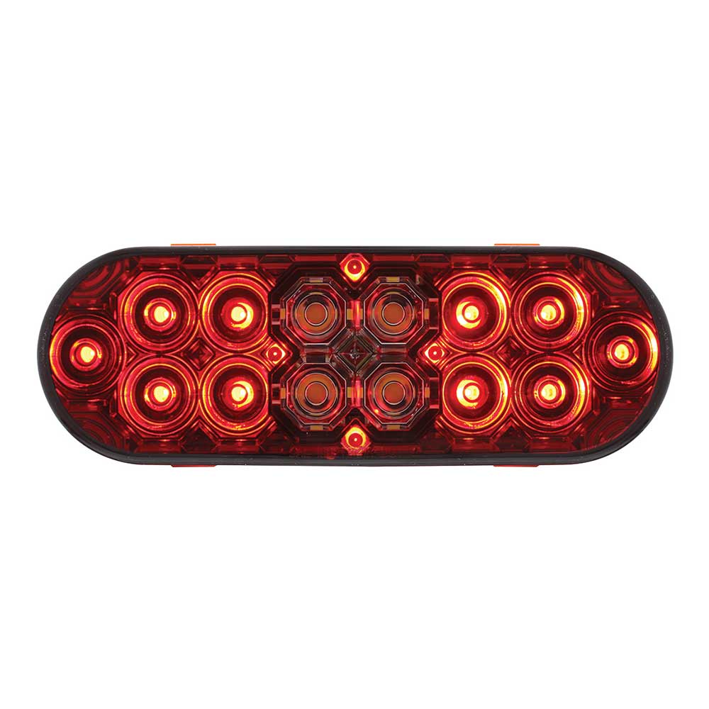 6" Red Oval Combo Stop, Turn, Tail Back-Up LED Light