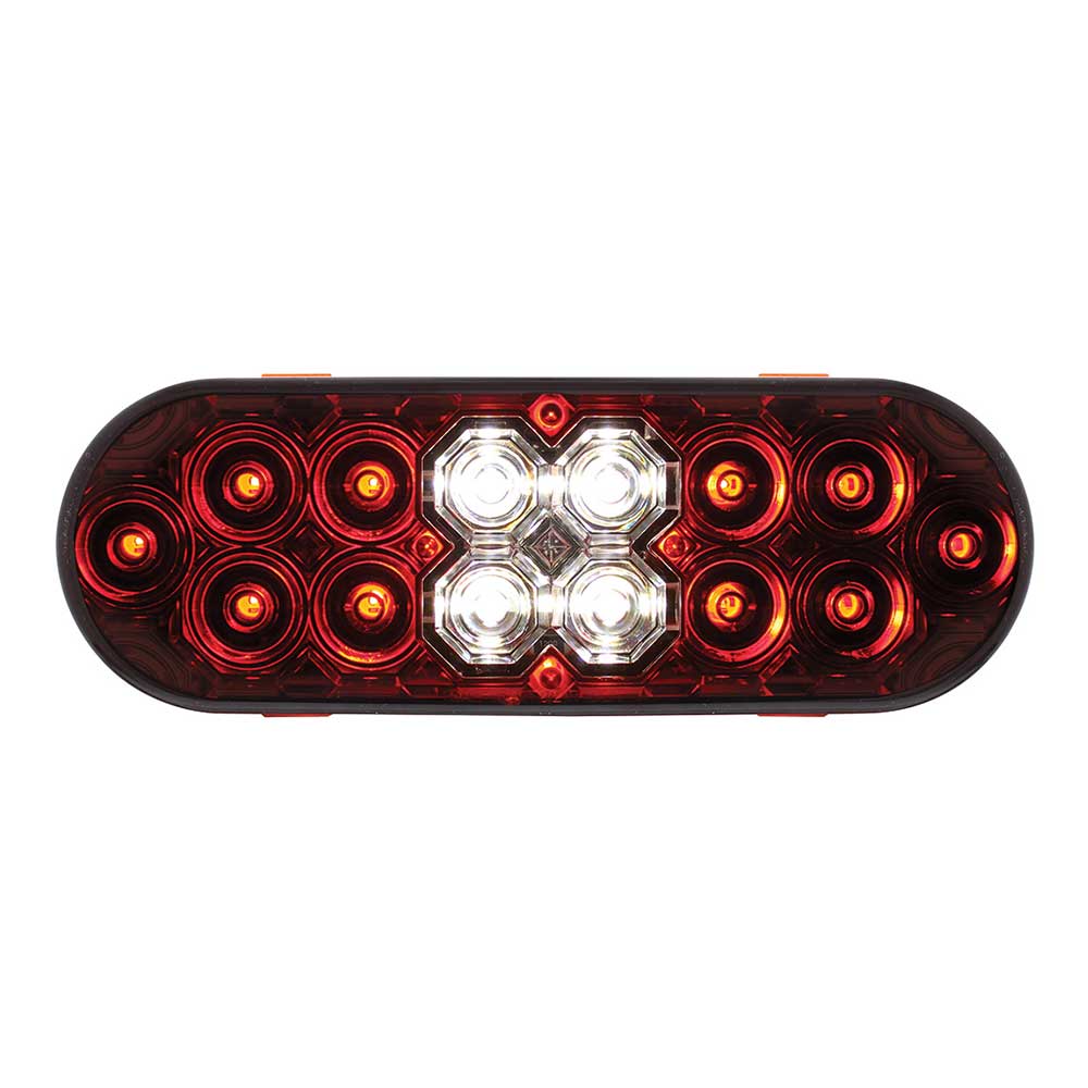 6" Red Oval Combo Stop, Turn, Tail Back-Up LED Light - Image 2
