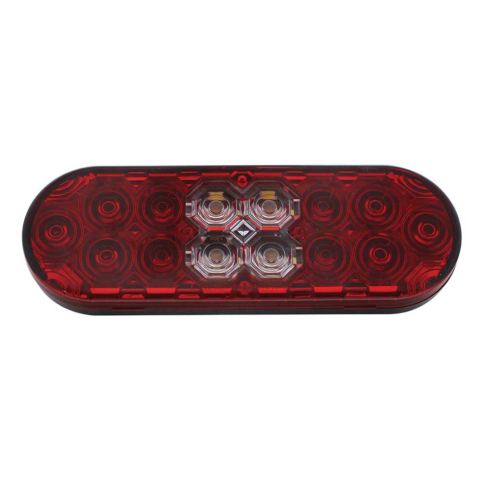 6" Red Oval Combo Stop, Turn, Tail Back-Up LED Light - Image 3