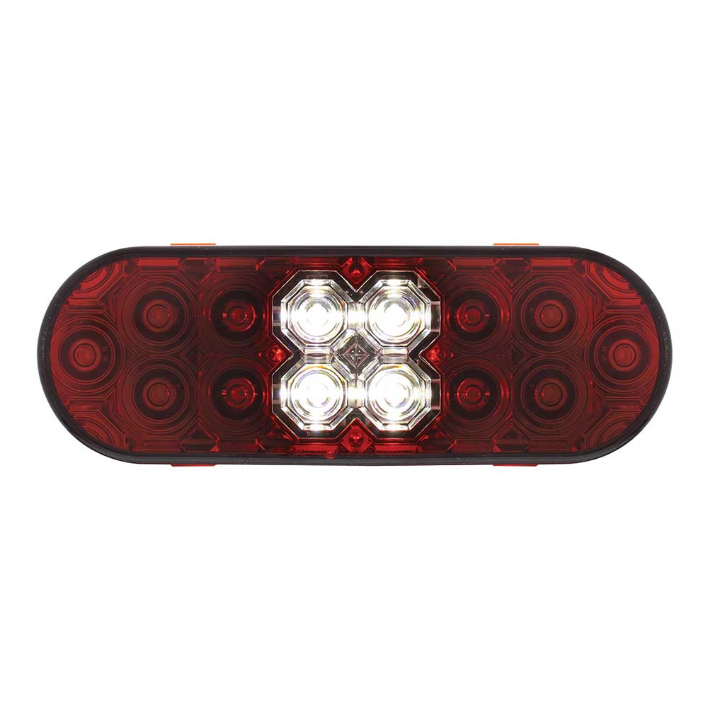 6" Red Oval Combo Stop, Turn, Tail Back-Up LED Light - Image 4