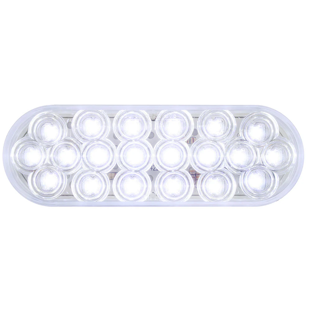 6" White 20 LED Oval Back Up Light
