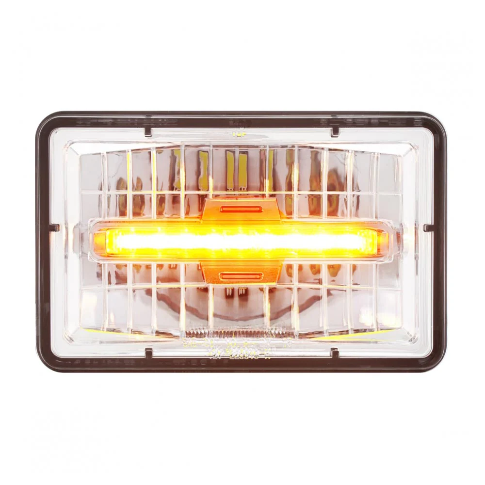 6" x 4" Low Beam LED Headlight with Amber Auxiliary