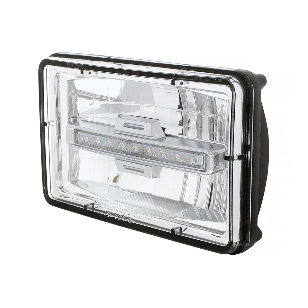 6" x 4" Low Beam LED Headlight with Amber Auxiliary - Image 4