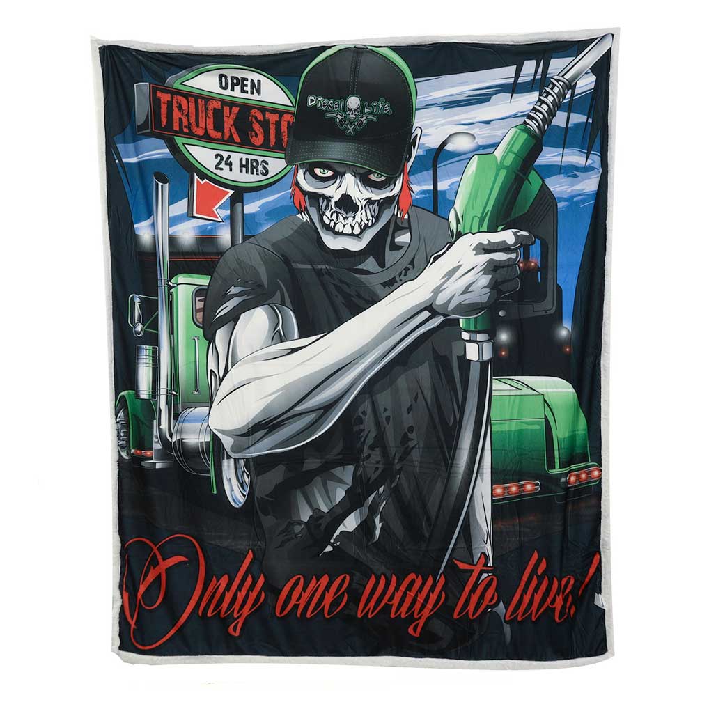 60" X 70" Diesel Life Only One Way To Live Sherpa Throw Blanket