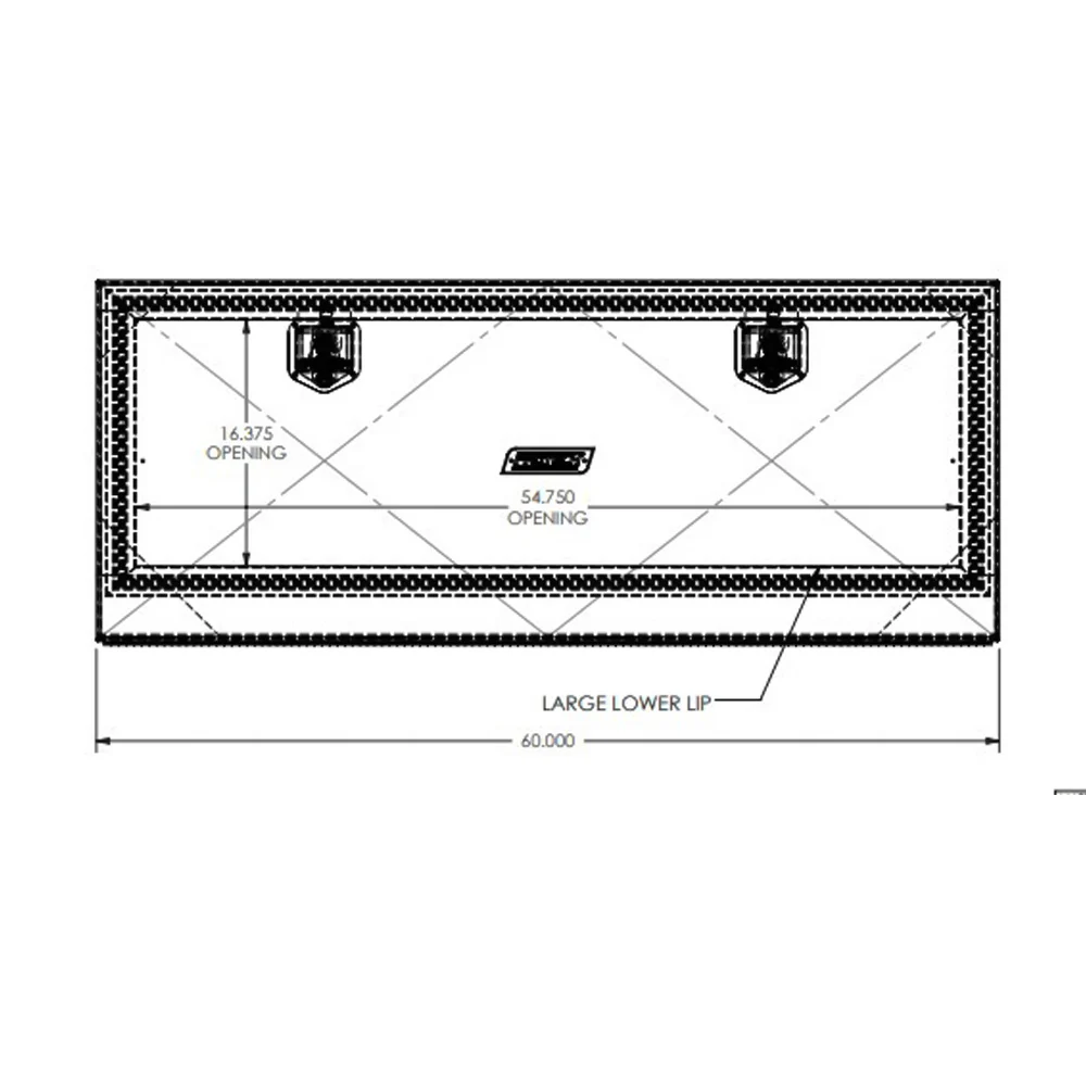 60"L x 24"H x 24"D Aluminum Box with Single Door and Lanyard Hinges - Image 4
