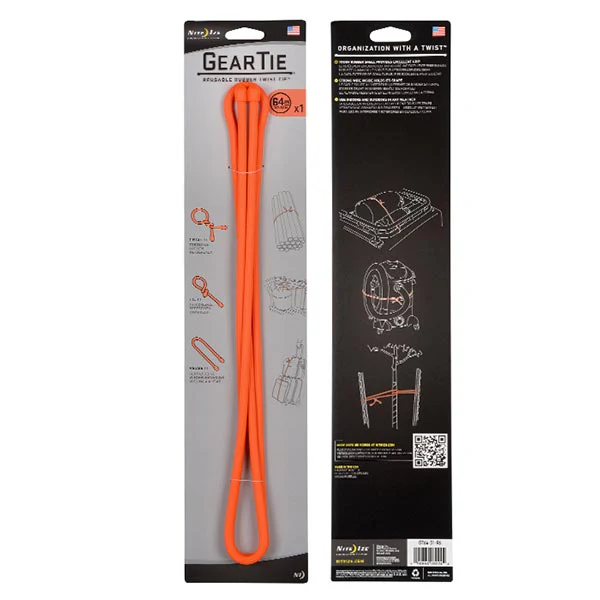 64" Bright Orange Reusable Rubber Twist Tie