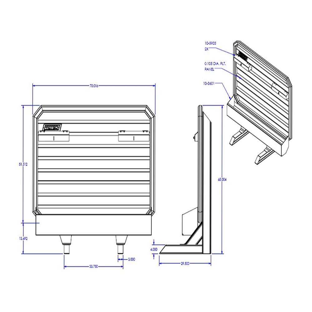 65" X 70" Aluminum Cab Rack Jail Bar Window and Two Chain Hangers with Full Tray