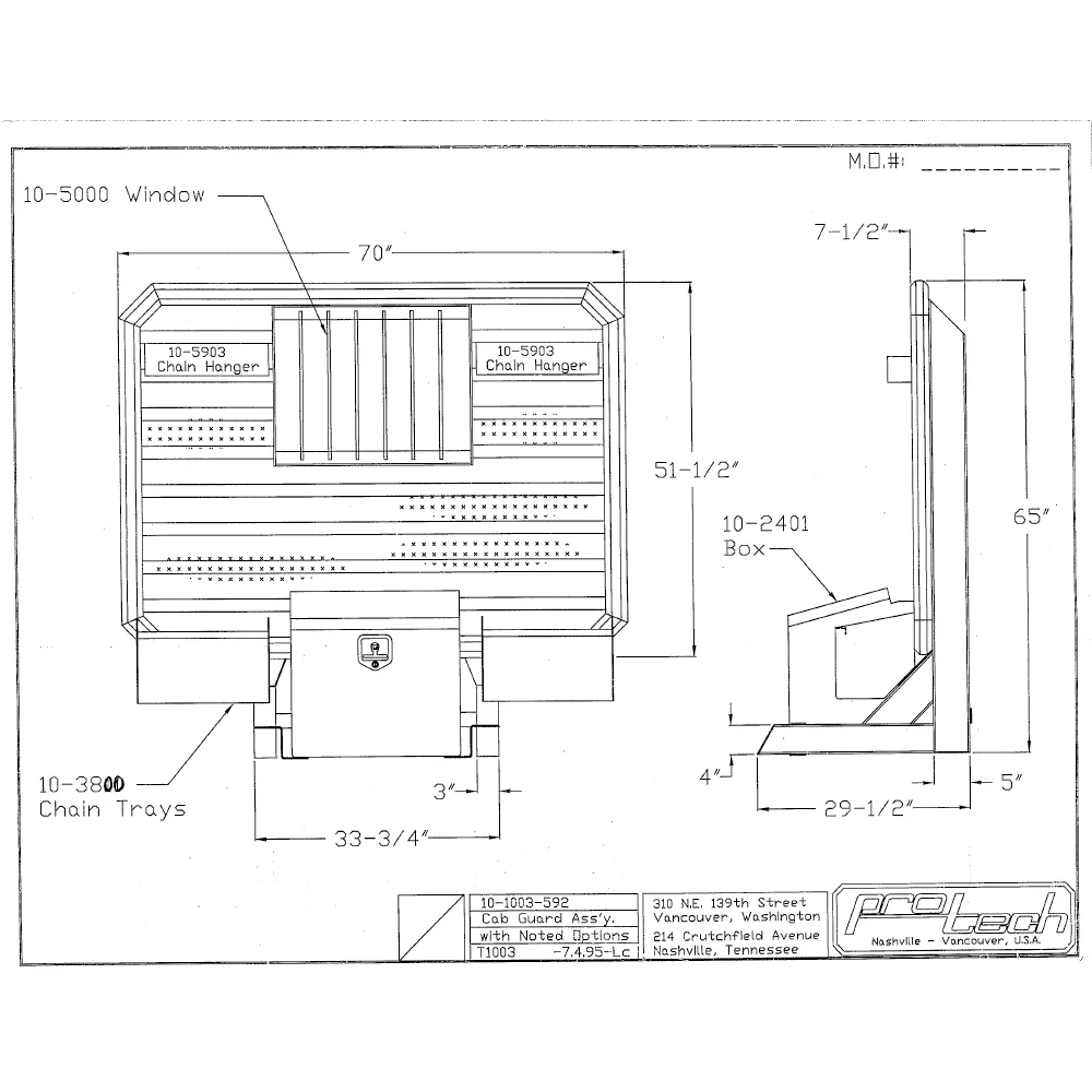 65"x70" Cab Rack with Tool Box, Window & Chain Trays - Image 2