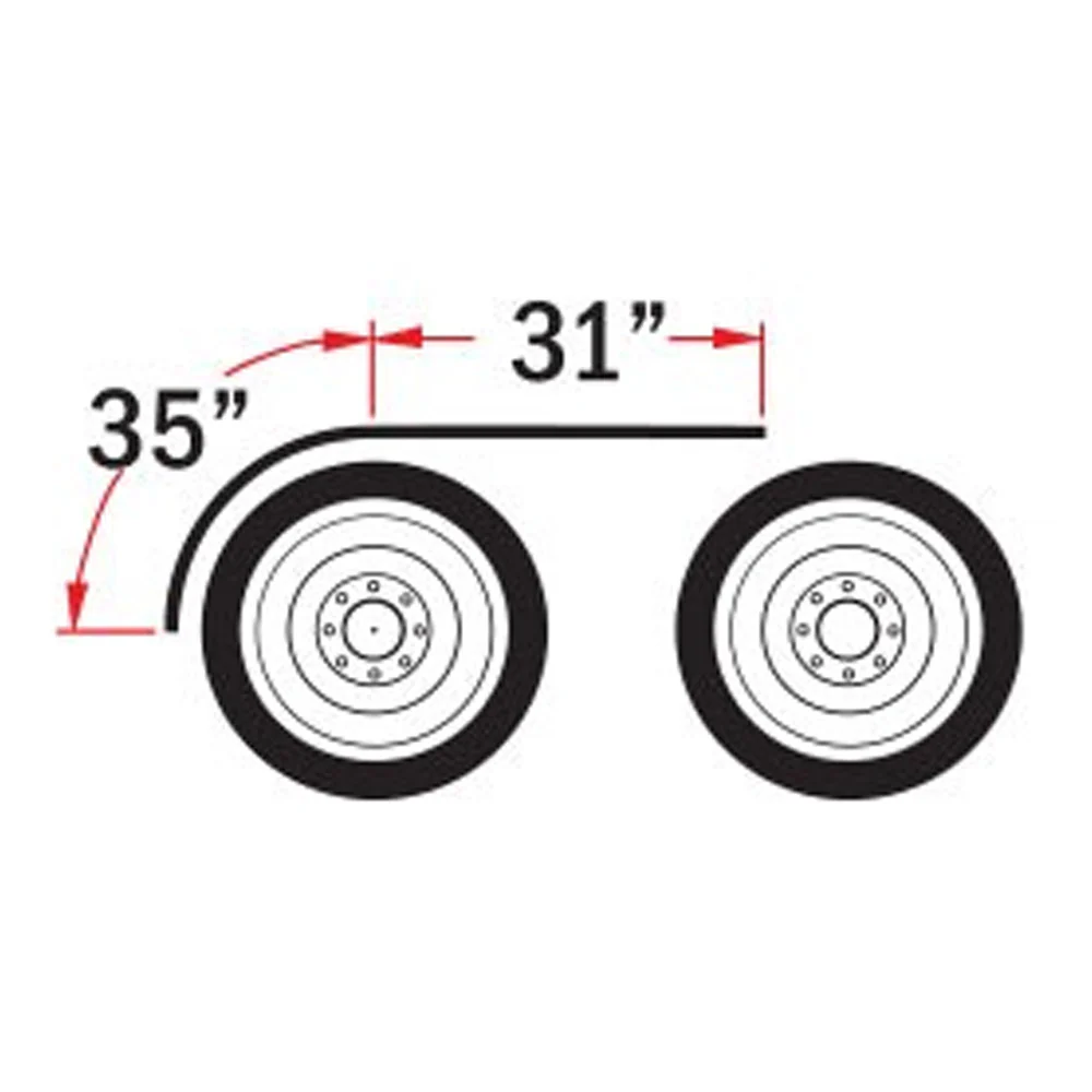 66" Black Poly Half Fenders - Image 3