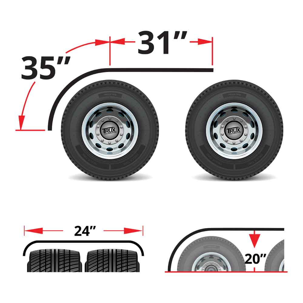 66" Polished Aluminum Half Fenders - Image 2