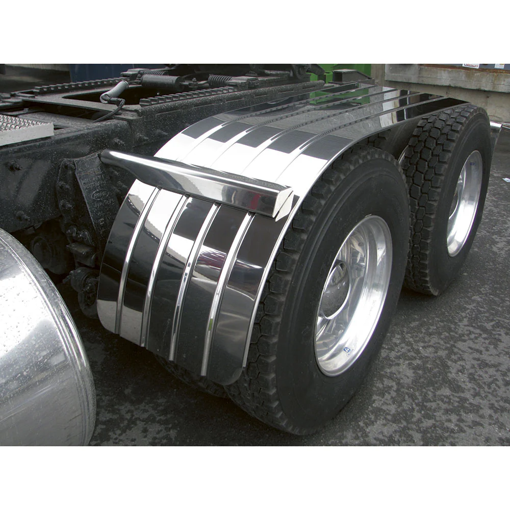 66" Ribbed Stainless Steel Half Tandem Fenders