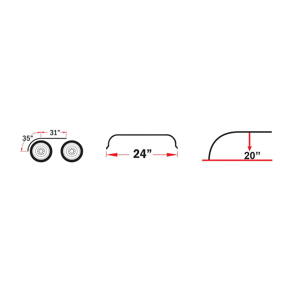 66" Stainless Steel Half Fenders - Image 2