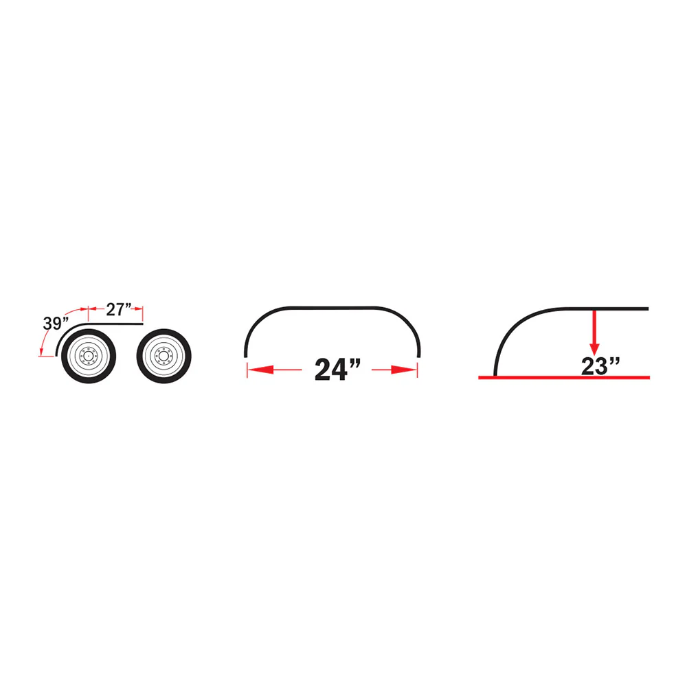 66" Stainless Steel Half Tandem Fenders - Image 3