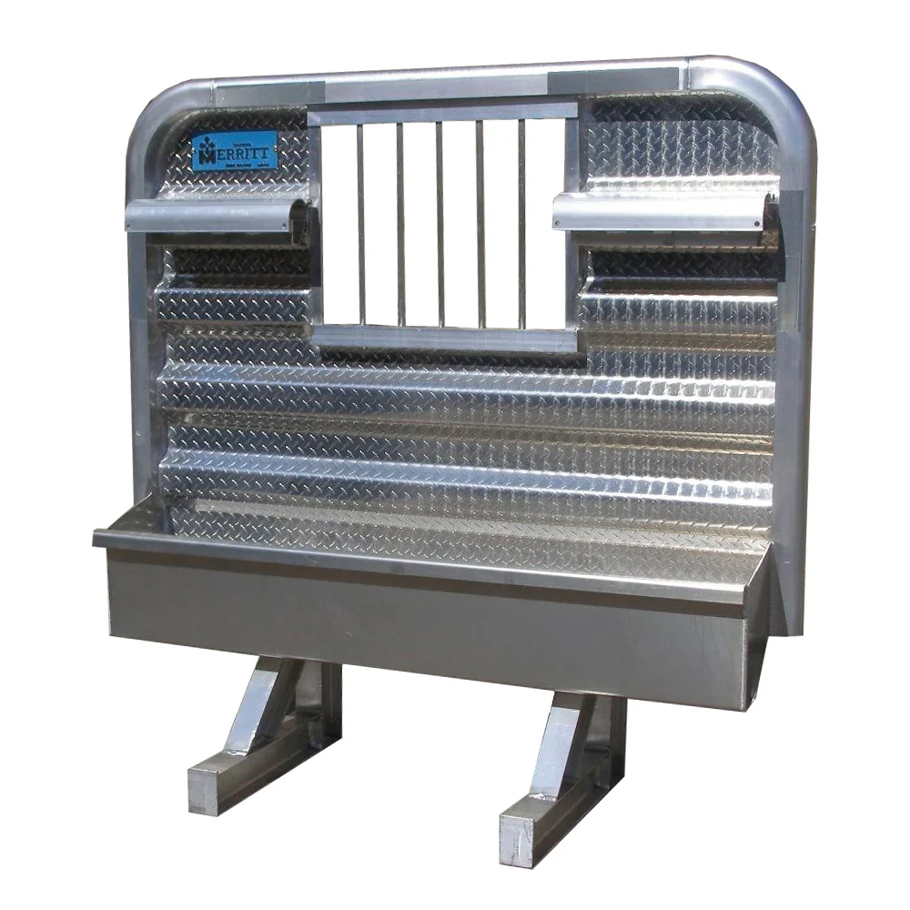 68"H x 70"L Dyna-Light Cab Rack with Full Tray, Locking Chain Hangers and Jail Bar Window